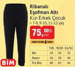 RİBANALI  EŞOFMAN ALTI KIZ-ERKEK ÇOCUK
